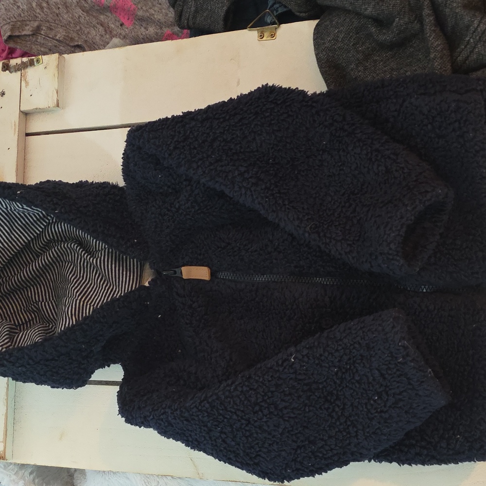 BOYS fleece zip up bear ears hoodie